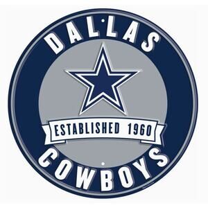 Dallas Cowboys 12″ Round Wall Sign – “Established 1960” NFL Tin Decor – New
